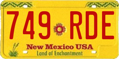NM license plate 749RDE