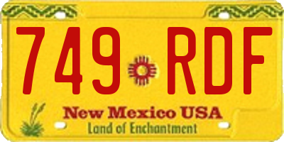 NM license plate 749RDF