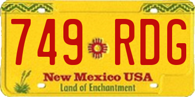 NM license plate 749RDG