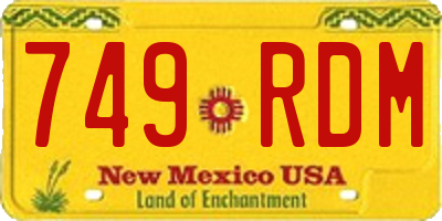 NM license plate 749RDM