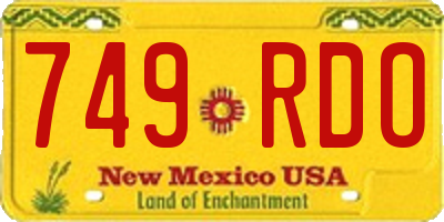 NM license plate 749RDO