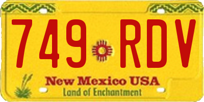 NM license plate 749RDV