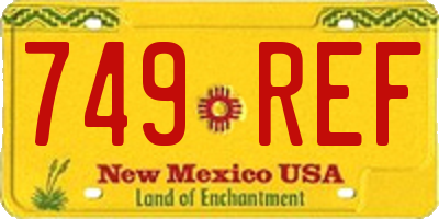 NM license plate 749REF