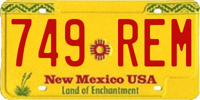 NM license plate 749REM
