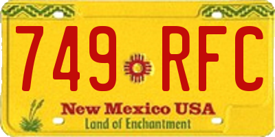 NM license plate 749RFC