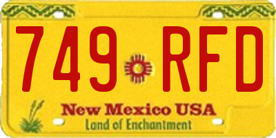NM license plate 749RFD