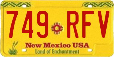 NM license plate 749RFV