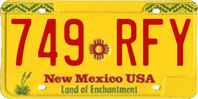 NM license plate 749RFY
