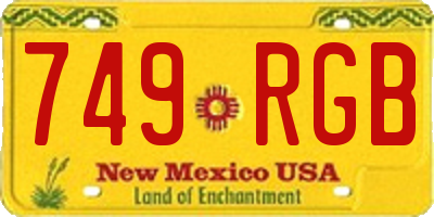 NM license plate 749RGB
