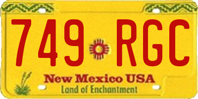 NM license plate 749RGC