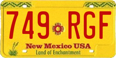 NM license plate 749RGF