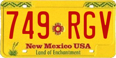 NM license plate 749RGV