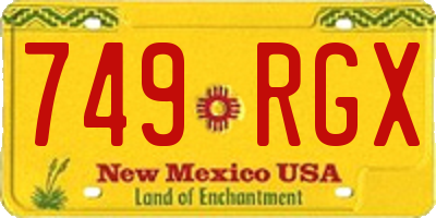 NM license plate 749RGX