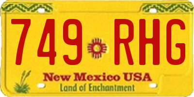 NM license plate 749RHG