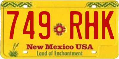 NM license plate 749RHK