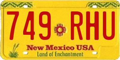 NM license plate 749RHU