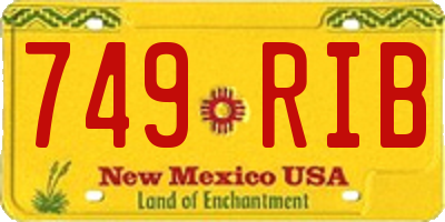 NM license plate 749RIB