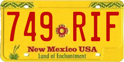 NM license plate 749RIF