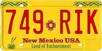 NM license plate 749RIK