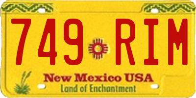 NM license plate 749RIM