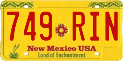 NM license plate 749RIN