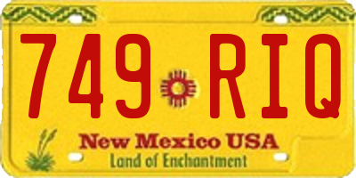 NM license plate 749RIQ