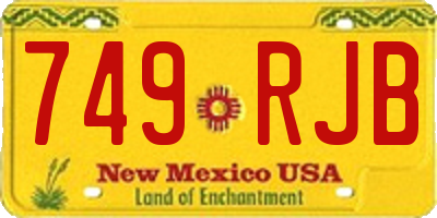 NM license plate 749RJB