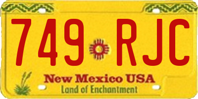 NM license plate 749RJC