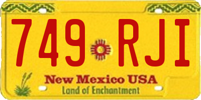 NM license plate 749RJI