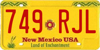 NM license plate 749RJL