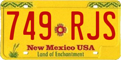 NM license plate 749RJS