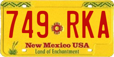 NM license plate 749RKA