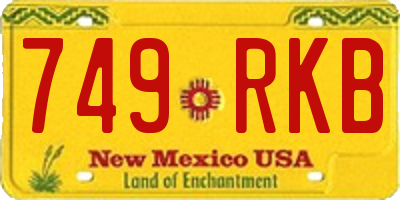 NM license plate 749RKB