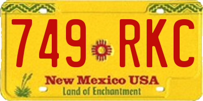 NM license plate 749RKC