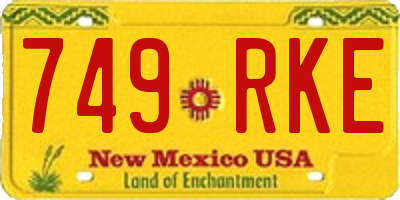 NM license plate 749RKE