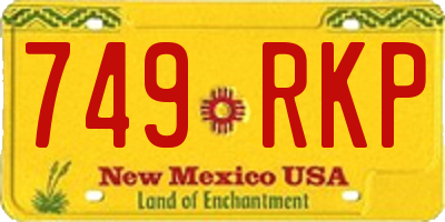NM license plate 749RKP