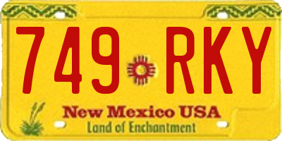 NM license plate 749RKY
