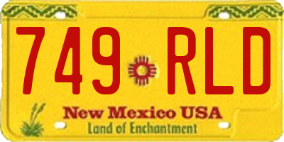 NM license plate 749RLD