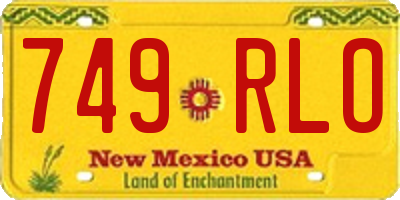 NM license plate 749RLO