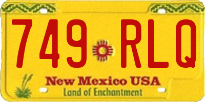 NM license plate 749RLQ