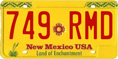 NM license plate 749RMD