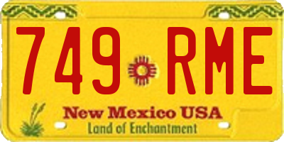 NM license plate 749RME