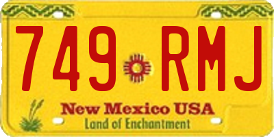 NM license plate 749RMJ