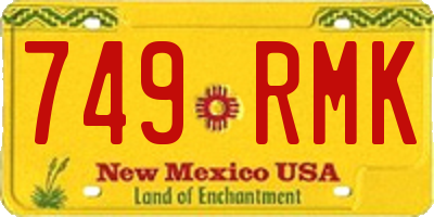 NM license plate 749RMK