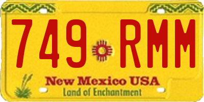 NM license plate 749RMM