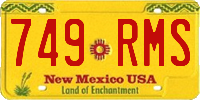 NM license plate 749RMS