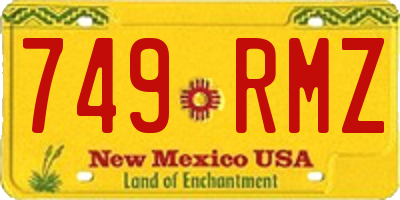 NM license plate 749RMZ