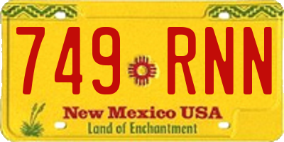 NM license plate 749RNN