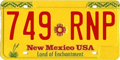 NM license plate 749RNP