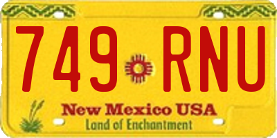 NM license plate 749RNU
